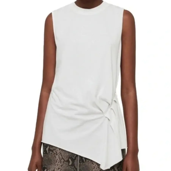 Elegant Yet Casual Saints Rouched detail White Tank Top - Picture 11 of 11